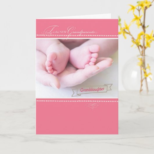 新祖父母、初代孫娘 カード (黄色い花)