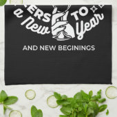 新祝始ワイングラスイラストレーション2 キッチンタオル (折り畳み)