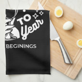 新祝始ワイングラスイラストレーション2 キッチンタオル (四つ折り)