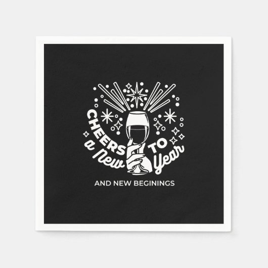 新祝始ワイングラスイラストレーション2 スタンダードカクテルナプキン (正面)