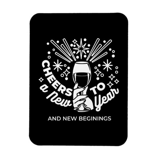 新祝始ワイングラスイラストレーション2 マグネット (縦)