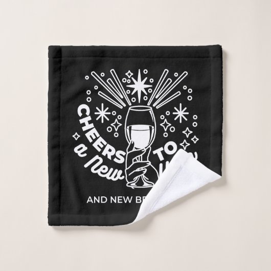 新祝始ワイングラスイラストレーション ウォッシュタオル (ウォッシュタオル)