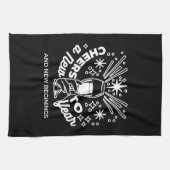 新祝始ワイングラスイラストレーション キッチンタオル (横)