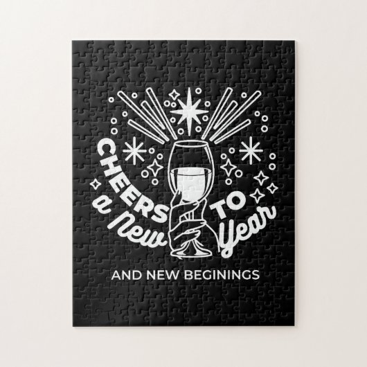 新祝始ワイングラスイラストレーション ジグソーパズル (縦)