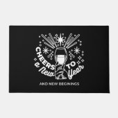 新祝始ワイングラスイラストレーション ドアマット (正面)