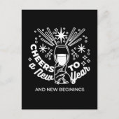 新祝始ワイングラスイラストレーション ポストカード (正面)