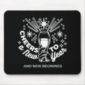 新祝始ワイングラスイラストレーション マウスパッド (正面)