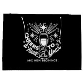 新祝始ワイングラスイラストレーション ラージペーパーバッグ (裏面)