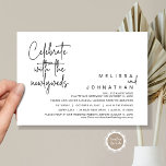新祝婚と共に結婚の駆け落ち 招待状<br><div class="desc">Clean モダン Black Scriptをテーマに結婚した、のエロペ祝メント招待カード（新婚と共に）。それはあなたの結婚の駆け落ち披露宴/ポストのお祝い結婚パーティーに最適である。一致する黒の詳細/フォントにレタリングを追加する。</div>