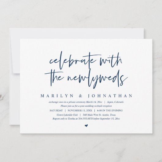 新祝婚と共に結婚の駆け落ち 招待状 (正面)