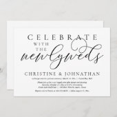 新祝婚の人と一緒に結婚夕食 招待状 (正面/裏面)