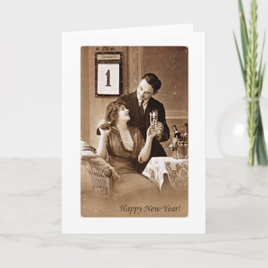 新祝年のシャンパンとヴィンテージ シーズンカード (正面)