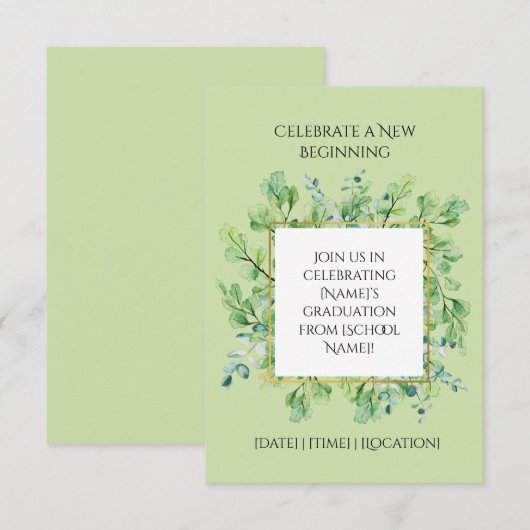 新祝期卒業式招待状 招待状 (正面/裏面)