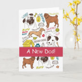 新種の犬に対するおめでとう カード (黄色い花)