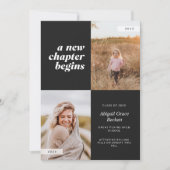 新章が黒の卒業招待状 招待状 (正面)