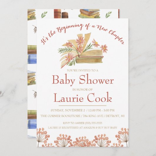 新章の始まりだ!ベビーシャワー 招待状 (正面/裏面)