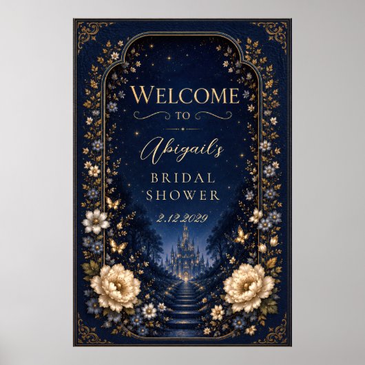 新章 ファンタジー 魔法にかけられた 結婚式 ウェルカム ポスター (正面)