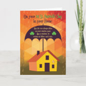 新築おめでとう傘オーバーの家 カード (正面)