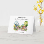 新築おめでとう 近隣不動産 カード (黄色い花)