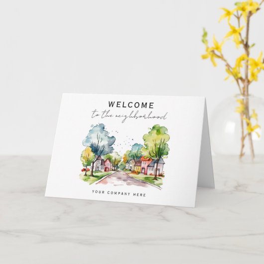 新築おめでとう 近隣不動産 カード (黄色い花)