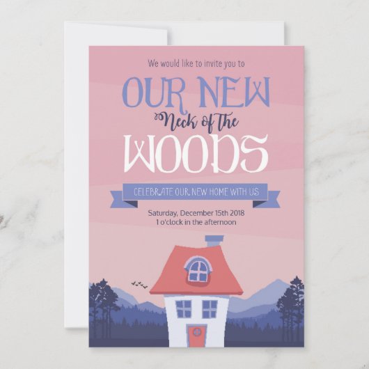 新築パーティーのご案内 招待状 (正面)