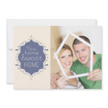 新築パーティー写真招待 / 青