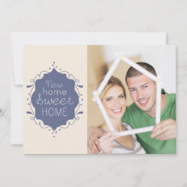 新築パーティー写真招待 / 青 招待状