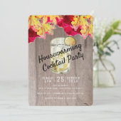 新築パーティー カクテルパーティー 秋 木製 招待状 (スタンド正面)