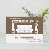 新築パーティー - 白いリビングルーム 招待状 (スタンド正面)
