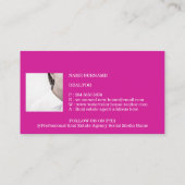 新築一戸建ての不動産エージェント ピンク 名刺 (裏面)