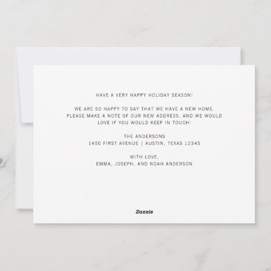 新築住宅からのクリスマスの感動発表 シーズンカード (裏面)