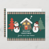 新築住宅引越からのクリスマスプレッドグリーティング 案内ポストカード (正面/裏面)