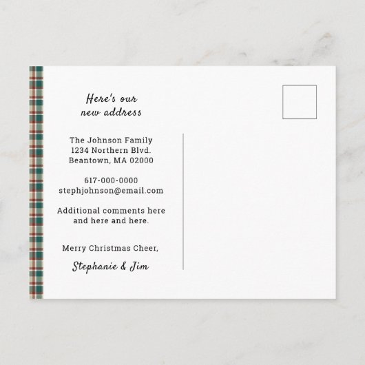 新築住宅引越からのクリスマスプレッドグリーティング 案内ポストカード (裏面)