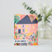 新築住宅引越アナウンス変更住所Sweet ポストカード (スタンド正面)