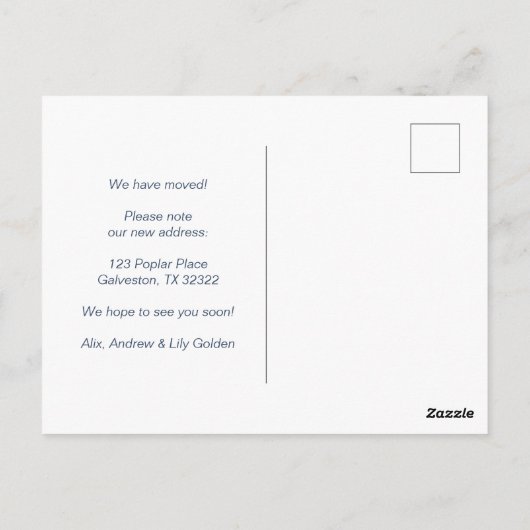 新築住宅引越アナウンス変更住所Sweet ポストカード (裏面)