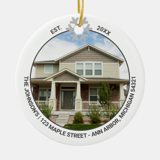 新築初年度ファミリーホーム写真 セラミックオーナメント (正面)