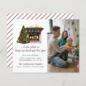 新築家族かわいいクリスマスフォト感動のお知らせ (正面/裏面)