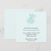 新築披露パーティー招待状 - 青 招待状 (正面/裏面)