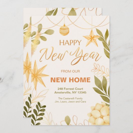 新築新年のお知らせ 案内状 (正面/裏面)