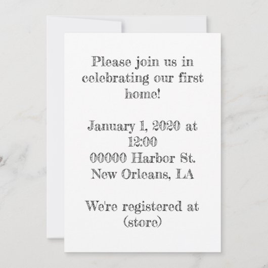 新築祝いへの招待 (裏面)