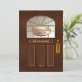 新築祝いパーティー招待状 - 玄関ドア 招待状 (スタンド正面)