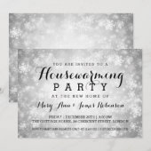 新築祝いパーティー シルバー ウィンター ワンダーランド 招待状 (正面/裏面)