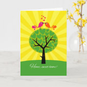 新築祝い二羽の鳥の木 カード (黄色い花)