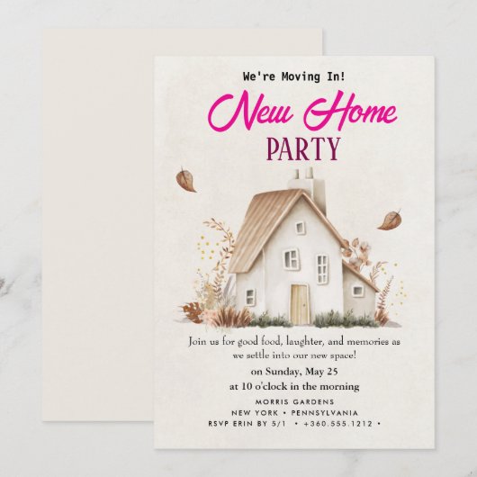 新築祝い招待状 招待状 (正面/裏面)