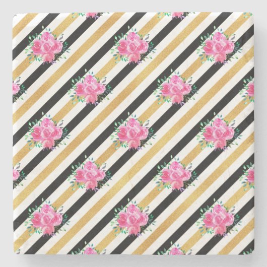 新築祝い ギフト トロピカル フラワー アート ストーンコースター (正面)