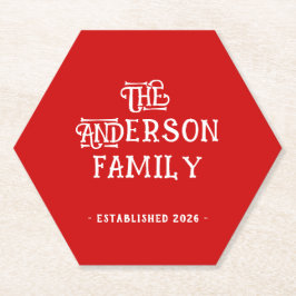 新築祝い タイポグラフィー 赤と白 初のマイホーム お披露目 ペーパーコースター