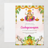 新築祝い・引越し祝い　インド式新居入宅式のご招待 招待状 (正面/裏面)