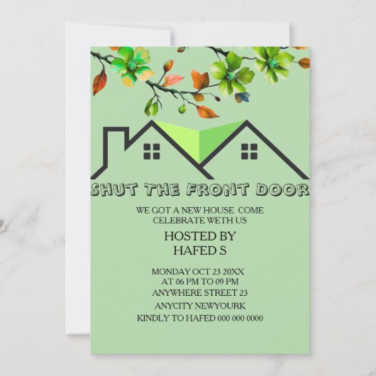 新築祝い 招待状 新築パーティー 招待状 新築 (正面)