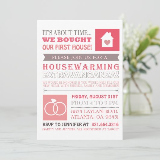 新築＆記念日招待 招待状 (スタンド正面)