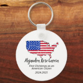 新米アメリカ市民 - アメリカ地図市民の日 キーホルダー (正面)